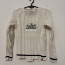 EDC by Esprit — biały, prążkowany sweter 100% bawełna, XS