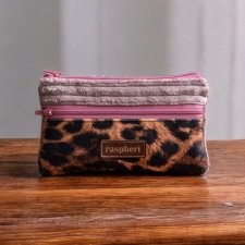 Portfelik z weluru różowa panterka