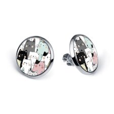 Kolczyki sztyfty Pastelowe Kotki – urocza biżuteria prezent dla kociary