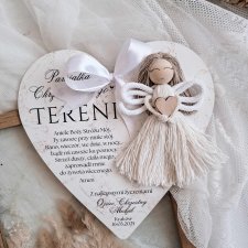 KARTKA CHRZEST SWIĘTY pamiątka chrztu tabliczka zawieszka aniołek