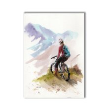 Rower górski. Akwarela ręcznie malowana