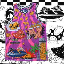 Szybkoschnąca Koszulka Mesh z Trippy Grzybkami S