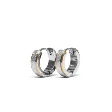 Kolczyki klasyczne ze stali srebrno złote.