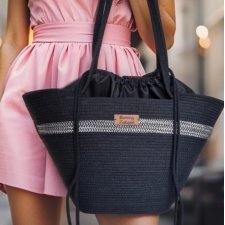 Torebka ze sznurka z kominem rękodzieło na prezent Tsk-02