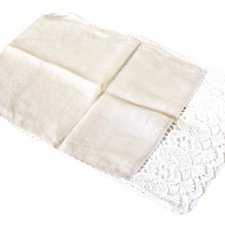 LNIANY ręcznik ściereczka koronka  PRL