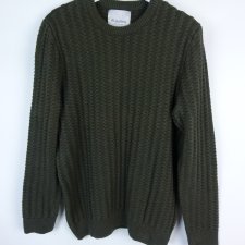 Hardy Amies męski sweter khaki bawełna / L
