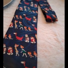 NOWY krawat jedwabny Flintstones L  [ Flintstones necktie/ carton tie/ unisex necktie * 90s vintage