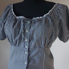 Vintage  Spieth & Wensky  tradycyjna  bluzka w kratkę  ludowa  folk cottagecore  38 bawełna