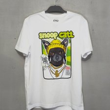 T-shirt SNOOP CAT (MESKA M) biała