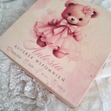 MISIA  chrzest święty pojemnik na zabawki drewniany kuferek