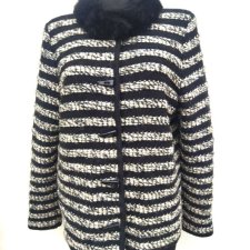 ANCORA - SWETER/DZIANINOWA KURTKA  WEŁNA Z ALPAKĄ