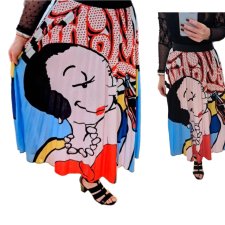 Maxi spódnica z kolorowym motywem z kreskówki Avant Garde Komiks kolorowa plisowana