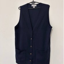 Granatowa klasyczna elegancka kamizelka Style New York, rozmiar XL