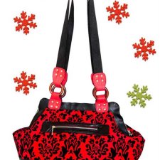 skóra naturalna - torebka CZARNE GRAFIKI