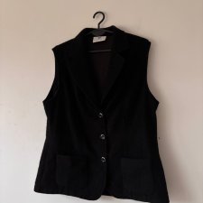 Elegancka czarna kamizelka Frankenwälder z wełną, rozmiar M/L, klasyczny krój