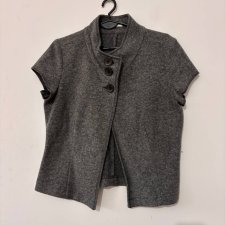Kamizelka BONITA wełna krótki rękaw elegancka szara S M