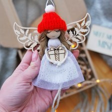 Świąteczny aniołek zawieszka - na Boże Narodzenie