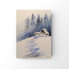 Zima- obraz akwarela