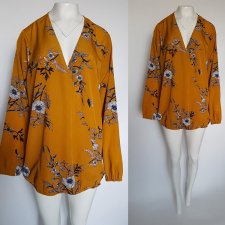 186zł NOWA bluzka Zizzi musztardowa we wzory kwiatowe Hv168