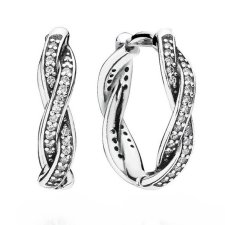 PANDORA - KOLCZYKI ZE SREBRA Z CYRKONIĄ SZEŚCIENNĄ