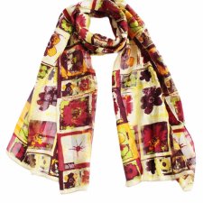 Lekki szal vintage wzorzysty