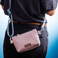 Mini torebka z weluru w panterkę