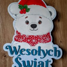Profilowana dekoracja świąteczna "Miś Polarny" – Szyld 3D