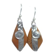 AUTORSKIE KOLCZYKI Z JASPISAMI - bigle SREBRO 925