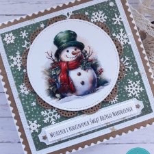 Kartka świąteczna z uroczym bałwankiem