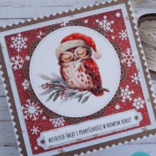 Kartka świąteczna z uroczą sową