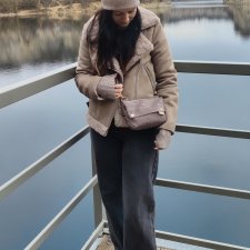 Torebka L E A Taupe-sztruksowa mini torebka