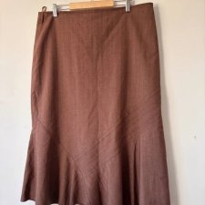 Elegancka spódnica vintage w kolorze ciepłego brązu OFFICE Rozmiar XXL / 44 / 16