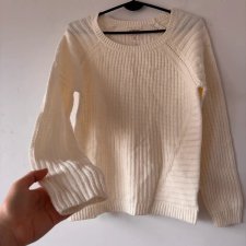 Kremowy sweter C&A We Love Knit, miękki, gruby, klasyczny fason, rozmiar M