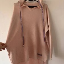 Monnari Sweter Oversize Pudrowy Róż Kaptur Angora/Moher 4XL / 48/ 20·Bardzo dobry·Monnari