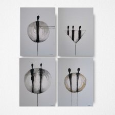 Postacie- cztery akwarele