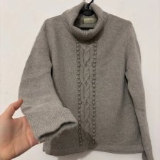 Szary golf Jumper z angorą, miękki ciepły sweter, rozmiar L / 40 / 12·Bardzo dobry·Jumpers