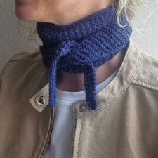 Szalissant – mini szalik z alpaki, granatowy melanż