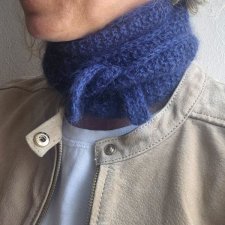 Szalissant – mini szalik alpaka & moher z jedwabiem, granatowy melanż