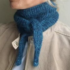 Szalissant – mini szalik alpaka & moher z jedwabiem, petrol