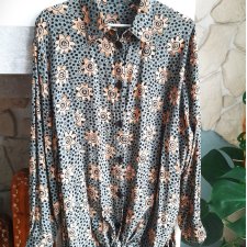 Bluzka koszula wzór vintage L