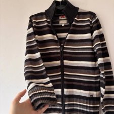 sweter rozpinany męski paski 40 vintage Y2K 50% bawełna zip cardigan retro L / 40 / 12·Bardzo dobry·Lerros