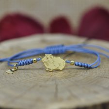 Świnka morska - bransoletka, srebro 925 pozłacane