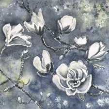 Magnolia wiosną Original Akwarela A4