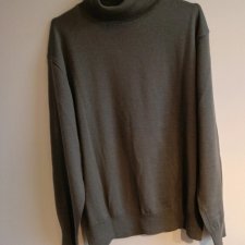 Męski wełniany grafitowy golf. Wełna Woolmark.