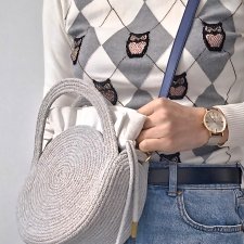 MAŁA OKRĄGŁA TOREBKA ZE SZNURKA RĘKODZIEŁO NA PREZENT-   Aleksa HMade