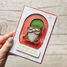 Kartka świąteczna z gnomem