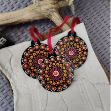 Komplet ręcznie malowanych bombek świątecznych - Mandala