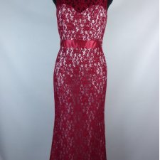 Koronkowa sukienka maxi bordo / XS