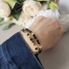 Ochrona, bogactwo i optymizm- z Turmalinem podwójna bransoletka