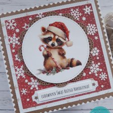 Kartka świąteczna z uroczym szopem